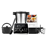 Taurus Foodie-Robot de Cocina multifunción Recetas Incluido, 31 Funciones, Báscula integrada, Libre de BPA, 1500 W, 3.5 litros, 44 Decibeles, Acero Inoxidable, Negro INOX