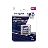 Integral Tarjeta SD de 128 GB con Velocidad de Lectura de vídeo 4K de 180 MB/s y Velocidad de Escritura de 130 MB/s SDXC V30 U3 180-V30 Nuestra Tarjeta de Memoria SD de Alta Velocidad más rápida