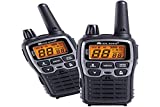 Midland C1180 XT70 - Walkie Talkie Profesional de Doble Banda con Carga Rápida - Gris - Formato 69 LPD y 24 PMR446, 12 km de Alcance, 38 Tonos, 83 Códigos - Set de 2 Transceptores