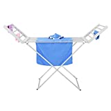 lyrlody- Tendedero eléctrico con patas plegable para interior, secadora, perchero de tubos, de aluminio, duradero, temperatura de calentamiento 44 – 55 °C (blanco)