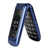 Uleway gsm Teléfono Móvil Simple para Ancianos con Teclas Grandes, SOS Botones, ácil de Usar telefonos basicos para Mayores (Azul, Sin Estación de Carga)