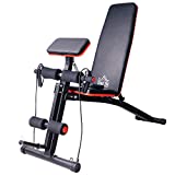 HOMCOM Banco de Mancuerna Plegable Inclinable Banco de Pesas Musculación Multifuncional para Entrenamiento Completo Máquina de Fitness Gimnasio Hogar