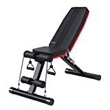 ATIVAFIT Banco de Pesas Ajustable para Entrenamiento de Cuerpo Completo, Multiusos, Banco de Pesas Plegable, Banco Plano para Gimnasio en casa,Banco inclinable/declive Plegable