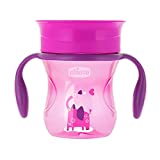 Chicco Vaso Infantil Perfect, Vaso Antiderrame de 200 ml, Vaso Aprendizaje para Bebés +12 Meses para Aprender a Beber, con Válvula de Silicona y Asas Extraíbles, sin BPA – Color Rosa