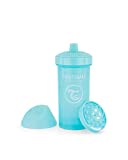 Twistshake Kid Cup Vaso de Aprendizaje para Beber con Antiderrame Boquilla y Mezclador de Frutas 360 ml, Taza de Entrenamiento para Sorber para Bebé, Sin BPA, 12+ Meses, Azul Pastel