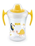 NUK Trainer Cup vaso antiderrame bebe | Boquilla blanda a prueba de fugas | +6 meses | Sin BPA | 230 ml | Tucán (transparente) | 1 unidad