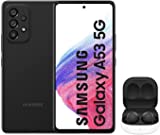 Samsung A53 5G 128GB Black + Samsung Galaxy Buds2 - Auriculares Bluetooth, Inalámbricos, Cancelación de Ruido, Estuche de Carga, Calidad de Sonido, Resistentes al Agua, Color Negro (Version ES)