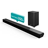 Hisense HS312 Barra de Sonido 3.1ch con subwoofer inalámbrico, 300W, Dolby Atmos, 4K Pass-Trough, Experiencia cinemática, One Remote Control, Bluetooth, HDMI ARC/Óptico/Aux/USB, 5 Modos ecualización