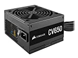 Corsair CV650 80 PLUS Bronze No Modular ATX 650 Vatios Alimentación Corriente Estable Plena, Ventilador de Refrigeración Silencioso de 120 mm, Carcasa Compacta, Carcasa y Cables Negros EU Negro