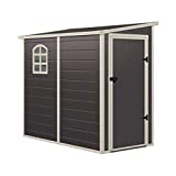 GARDIUN KSP38107 - Caseta de Resina Lateral Type - 2.12 m² 191 x 111 x 195 cm, Gris Antracita