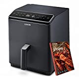 COSORI Freidora sin Aceite Inteligente 6,4L, Freidora de Aire Caliente con Doble Calefacción, sin Agitación sin Precalentamiento, Air Fryer con Recetas en Español y 12 Programas,gris oscuro, CAF-P583S