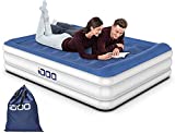 iDoo Cama Hinchable Doble, Cama de Aire con Integrada Almohada y Bomba, 3 Minutos Rápido Inflado/desinflado, Cómodo Colchón de Aire Ideal para el Hogar y de Acampada,203x152x46cm, Peso máximo:295kg