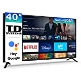 TD Systems - Smart TV Hey Google Official Assistant - Televisores 40 Pulgadas, Control por Voz, Chromecast, 3X HDMI, 2X USB. 3 años de garantía - K40DLC16GLE Modelo 2022