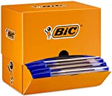 BIC Cristal Original - Bolígrafos de punta media (1.0 mm), Caja de 150 unidades, Azul, óptimo para oficinas