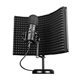 Trust Gaming GXT - Micrófono Profesional con Pantalla Absorbente GXT 259 Rudox, Micrófono USB de Condensador para Cantar, Estudio, Grabación, PC, Podcast, Streaming, Voz, YouTube, Aislamiento Acústico