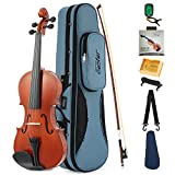 Eastar 1/2 Violín para Principiantes Violines Set Niños Adultos Violín Kit con Arco, Resina, Sintonizador de Clip y Cuerdas Extra (EVA-1)
