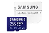 Samsung PRO Plus 256GB, microSD, A2, V30, lectura 160 MB/s, escritura 120 MB/s, Full HD, 4K UHD, tarjeta de memoria con adaptador para Smartphone, Tablet, Cámara de Acción, Drone (MB-MD256KA)