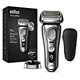 Braun Series 9 Pro Afeitadora Eléctrica Hombre, Máquina de Afeitar Barba con Cabezal 4+1 y Recortadora ProLift, Batería de 60 Minutos, Uso en Seco y en Mojado para Barba de 1, 3 y 7 días, 9417s, Cromo