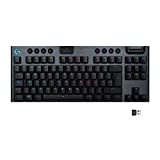 Logitech G915 LIGHTSPEED TKL Teclado Gaming Mecánico Inalámbrico con teclas GL-Táctil de bajo perfil, LIGHTSYNC RGB, Diseño ultra delgado, 40 Horas duración de Batería, Disposición QWERTY ES - Negro