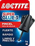 Loctite Super Glue-3 Pincel, pegamento transparente con pincel aplicador, adhesivo universal de triple resistencia, con fuerza instantánea y de fácil uso, 1x5 g