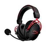 HyperX Cloud Alpha Wireless Auriculares Inalámbricos para Juegos de PC, Duración de la Batería de 300 Horas, Espuma Viscoelástica, Controladores de Doble Cámara, Color Negro y Rojo