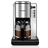 Bonsenkitchen Máquina de café , Máquina de café con filtro 900 W, Temporizador Digital Programable de 1,5L, Filtro Permanente, Jarra de Vidrio para 10 tazas, Selector de Aroma, Sistema Antigoteo