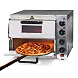 Horno para pizzas con 2 niveles 3000W Acero inoxidable Ladrillo refractario Accesorios de cocina