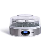 Livoo - Yogurtera Eléctrica, 7 tarros de cristal de 170 ml, Yogur casero | programable hasta las 3pm, apagado automático DOP216 Gris