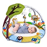 Lupantte Gimnasio para Bebe,Alfombra Bebe con 9 Juguetes, Manta de Juegos Bebe con Arco de Juego y Juguetes Sensoriales,Manta Actividades Bebe con 2 Mordedores y Piscina de Bolas,Antideslizante