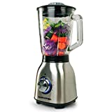 Anthter Batidora de Vaso,220V Licuadora Profesional,Licuadora para Verduras y Frutas,1000W,Acero Inoxidable,Batidora Smoothie, Frasco de Vidrio de 50 Oz