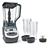 Ninja Bl660 - Batidora profesional para encimera con base, 1100 vatios, jarra trituradora de 2 l de capacidad total y (2) vasos de 0,4 l para bebidas frías y batidos, color gris