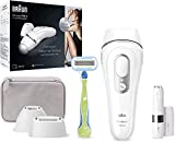 Braun Silk-expert Pro 3 Depiladora Láser Mujer Luz Pulsada IPL, Cabezal de Precisión y Maquinilla de Afeitar Venus + Face Rasuradora facial para mujer con luz Smartlight incorporada