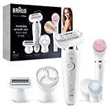 Braun Silk-épil 9 Flex Depiladora Eléctrica Mujer con Cabezal Flexible y Tecnología SensoSmart, Kit de Belleza, Inalámbrica, 9100, Blanco